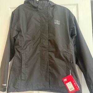 Helly Hansen Black Hooded Rain Jacket with HH Logo